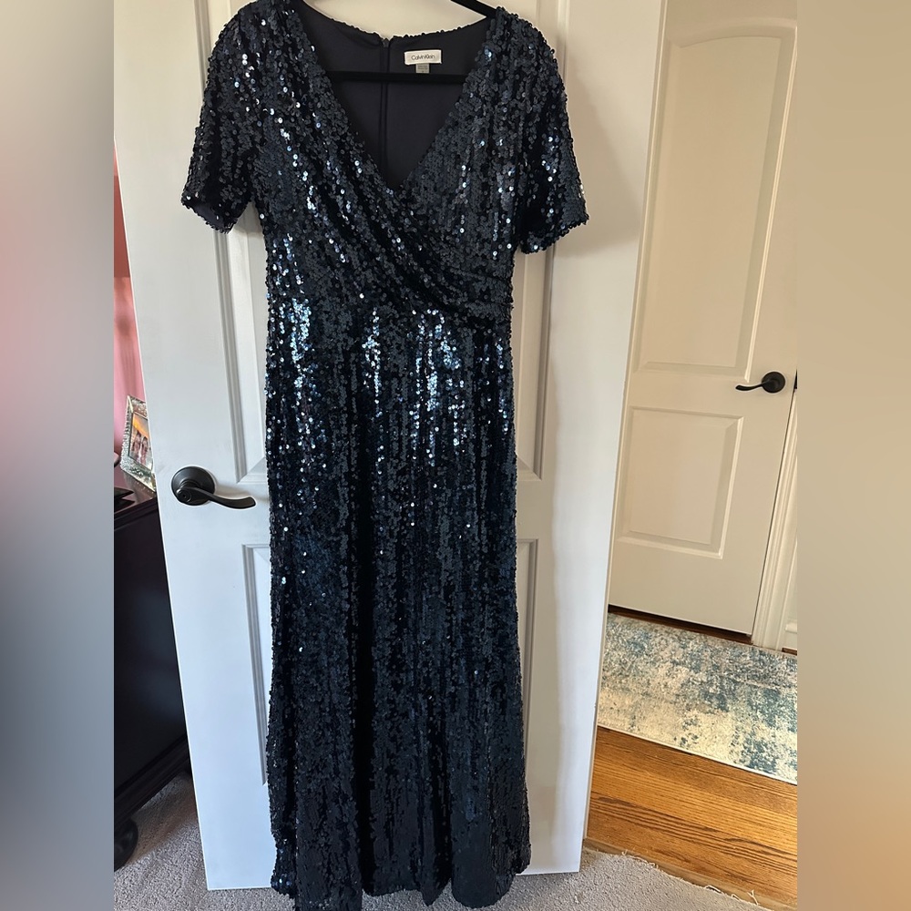 Calvin Klein Black Sequin Maxi Dress